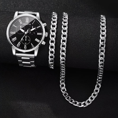 Luxury Watch & Chain Set – Minimalist Gift for Him ⌚