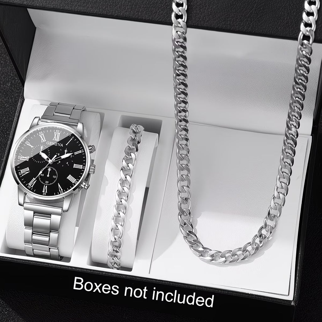 Luxury Watch & Chain Set – Minimalist Gift for Him ⌚