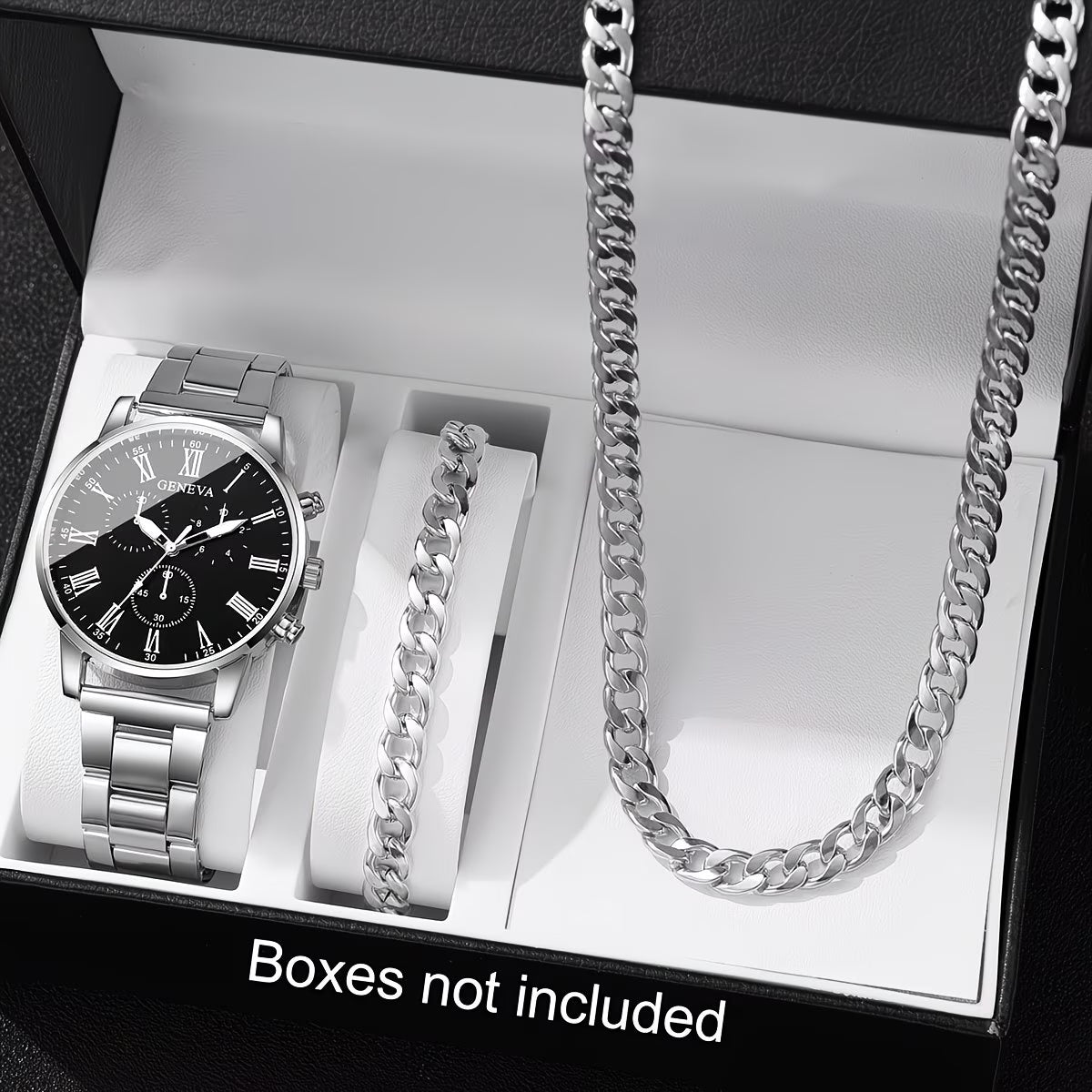 Luxury Watch & Chain Set – Minimalist Gift for Him ⌚