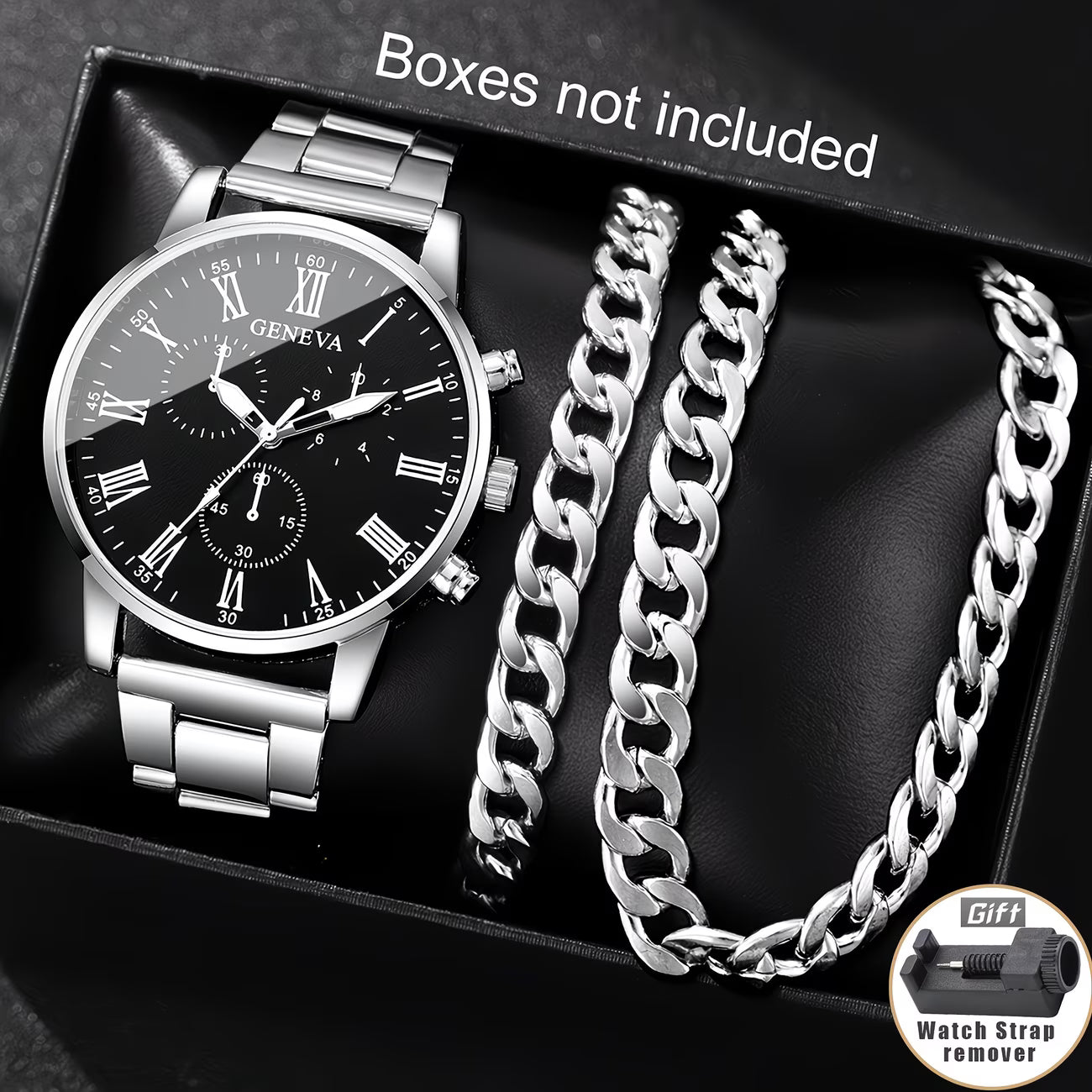 Luxury Watch & Chain Set – Minimalist Gift for Him ⌚